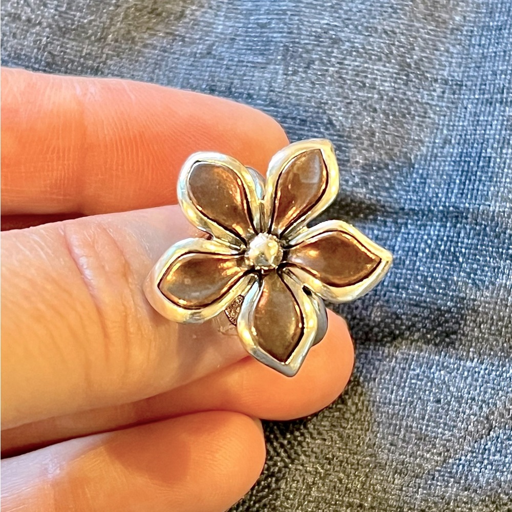 James Avery sterling silver and copper flower ring. Size 7.5